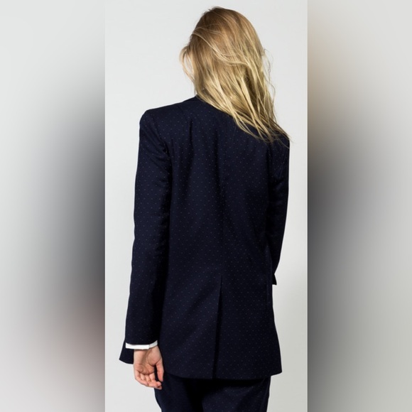 Rachel Comey Rupture Blazer Navy Polka Dot Tailored Jacket Size 10 - Picture 5 of 16